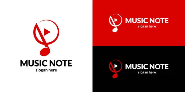Çalma düğmesi sembollü zarif müzik notası