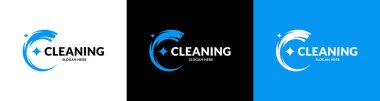 Soyut temizlik servisi logosu. Vektör illüstrasyonu.