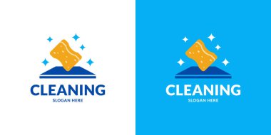 Çekici temizlik işi logosu. Vektör illüstrasyonu.
