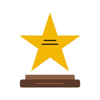 Yıldız ve kaide simgesi. Düz renk biçimi.