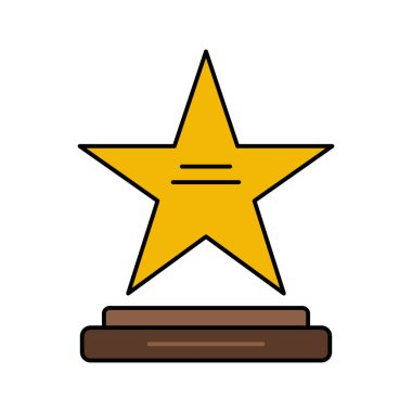 Yıldız ve kaide simgesi. Doğrusal renk biçimi.