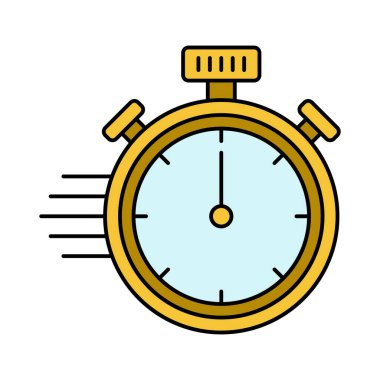 Zamanlayıcı simgesi. Doğrusal renk biçimi.