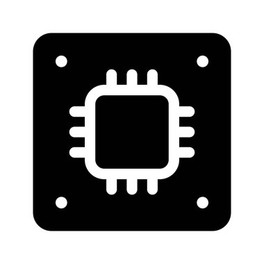 İşlemci simgesi. Doldurulmuş biçim.