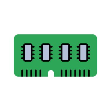 RAM simgesi. Düz renk biçimi.