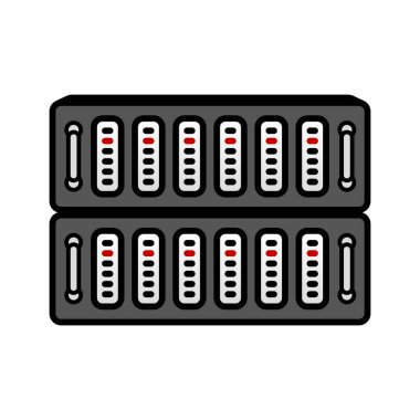 Sunucu rafı simgesi. Doğrusal renk biçimi.