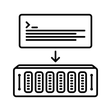 Konsol simgesi olan sunucu. Özet biçimi.