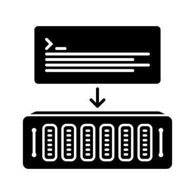 Konsol simgesi olan sunucu. Doldurulmuş biçim.