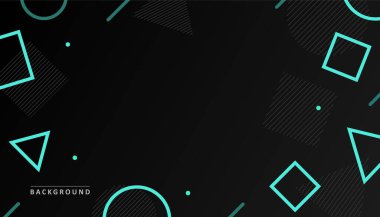 Modern Soyut Geometrik Siyah Cyan Renkli Duvar Kağıdı