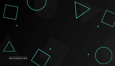 Modern Soyut Geometrik Siyah Cyan Renkli Duvar Kağıdı