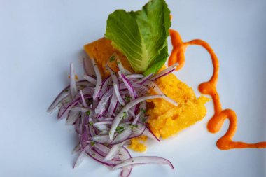 Cebiche, çiğ deniz ürünleri veya 