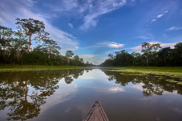 Amazon 'un aynası: Pacaya Samiria' nın sakin suları bereketli yağmur ormanlarını mükemmel bir şekilde yansıtarak toprak ve gökyüzünün kusursuz bir karışımını oluşturur. Biyolojik çeşitliliğin en fazla olduğu gezegenlerden birinde huzurlu bir an yakaladık..