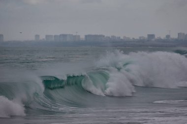 Büyük fırtınalı deniz dalgası. Peru Sahil Hattı - Caplina La Herradura Chorrillos.