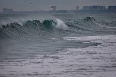 Büyük fırtınalı deniz dalgası. Peru Sahil Hattı - Caplina La Herradura Chorrillos.