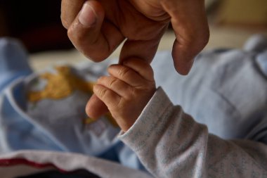 Bir karede güç ve şefkat. Yeni doğmuş küçük bir el babalarına tutunur. Güçlü bir koruma, sevgi ve nesiller arasındaki kırılmaz bağın sembolüdür..