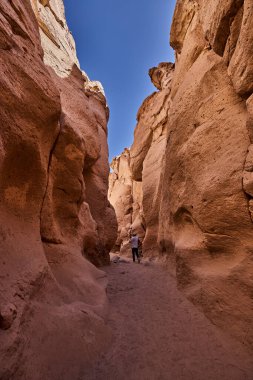 Arequipa 'daki Culebrillas Kanyonu' nun dar ve dolambaçlı geçitlerini keşfediyorum. Orada yüksek kaya duvarları ve çöl ışığı yüzyıllar boyunca rüzgar ve suyun oluşturduğu nefes kesici doğal bir koridor oluşturuyor..