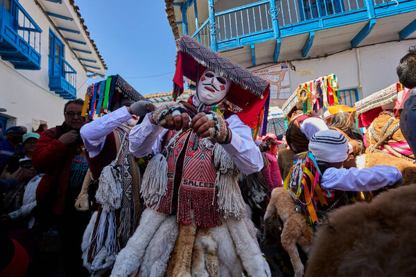 Qhapaq Colla dancers in full color and spirit  honoring the Virgen del Carmen with rhythm, devotion, and Andean pride.