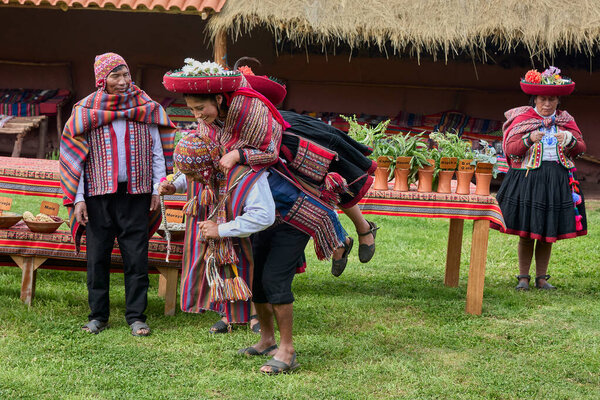 Dressed in their beautifully woven garments, the people of Chinchero come together in a joyful celebration of culture, heritage, and community.