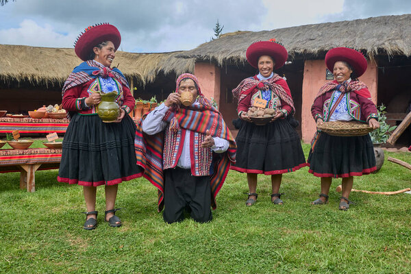 Dressed in their beautifully woven garments, the people of Chinchero come together in a joyful celebration of culture, heritage, and community.