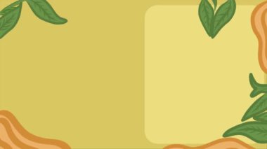 Küçük yapraklı çocukların sarı arka planının animasyonu. 4K görüntülerini tekrar oynat. Duvar kağıdı, sunum, pankart vs. için uygun.