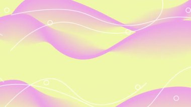 Yumuşak dalga arkaplan animasyonu mor renk ve dalga çizgileriyle. 4K görüntülerini tekrar oynat. Pankartlar, el ilanları, web, masaüstü vs. için uygun.