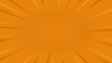 Soyut turuncu renkli komik arkaplan animasyonu, pop sanat tarzı ve yarım ton derecelendirme. 4K görüntülerini tekrar oynat. Çizgi romanlar, baskılar, posterler vs. için uygundur.