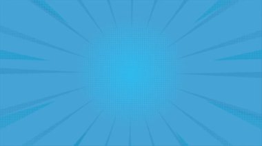 Yıldız patlaması ve yarım tonluk notlarla canlandırılmış mavi mizah arkaplanı. 4K görüntülerini tekrar oynat. Çizgi romanlar, baskılar, posterler vs. için uygundur.