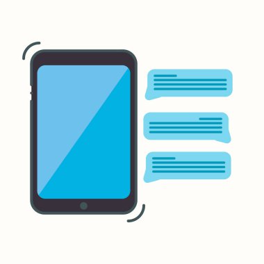 Akıllı telefon sohbetinin renkli simgesi. Vektör çizimi. Web, sosyal medya vs. için uygundur.