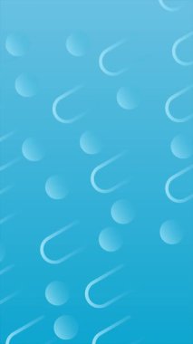 Geometrik küçük nesnelerin yağmuruyla birlikte gradyan mavi dikey arkaplan animasyonu. Minimum hareket grafikleri. Duvar kağıtları, sunumlar, web vs. için uygundur.