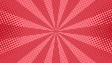 Güneş ışığı stili yarım tonlu, eğimli kırmızı mizah arkaplanı. Çizgi romanlar, baskılar, posterler vs. için uygundur.