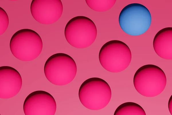 Bovenaanzicht Van Roze Maken Patroon Ballen Met Een Blauwe Bol — Stockfoto