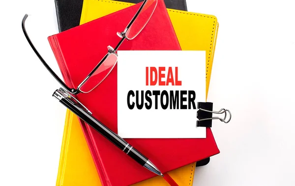 Ideal Customer Text Written Sticky Colorful Notebooks — Stock Photo, Image