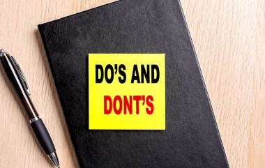 DO 'lar ve DONT' un siyah defterdeki yapışkan metni