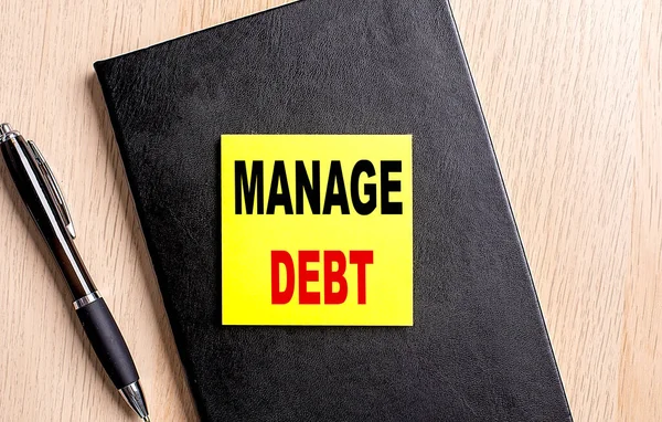 Manage Debt Text White Paper Inscription Notebook — Fotografia de Stock