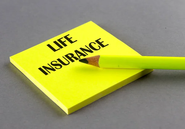 Life Insurance Text Written Sticky Grey Background — Stock Photo, Image