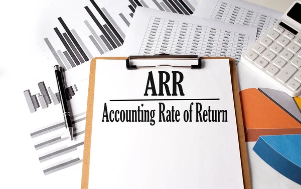 stock image Paper with ARR ACCOUNTING RATE OF RETURN on chart background