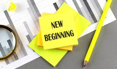 YENİ BAŞlama Metni Yapışkan üzerine yapışkan bir kalemle çizelgede