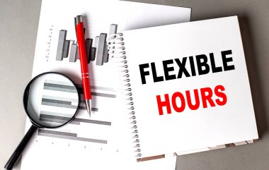 FLEXIBLE SAATTİ bir çizelge ile bir deftere yazılmış metin