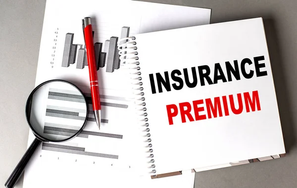 Insurance Premium Text Written Notebook Chart — Stock Photo, Image