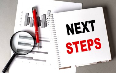 Not defterine çizelge ile yazılmış NEXT STEPS metni