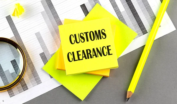 Customs Klartext Auf Einem Klebrigen Diagramm Mit Bleistift — Stockfoto