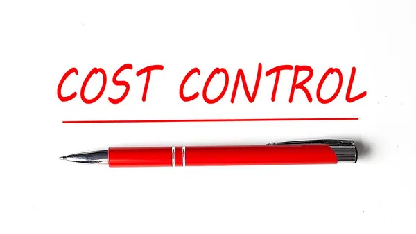 Text COST CONTROL with ped pen on white background