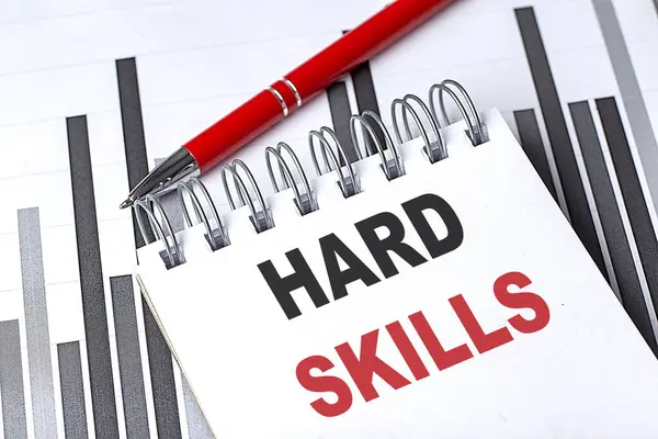 HARD SKILLS text written on a notebook with pen on chart