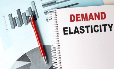 DEMAND ELASTICITY metin üzerinde bir grafik arkaplan kalem ile