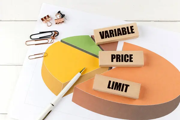 stock image VARIABLE PRICE LIMIT word on wooden block on a chart background . 