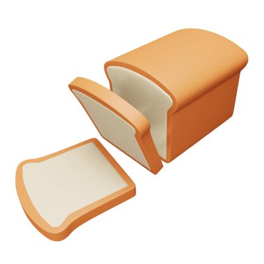 Ekmek 3d eşölçümleme simgesi.