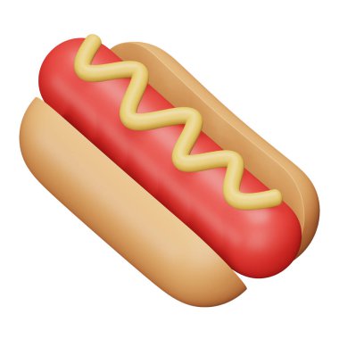 Hotdog 3d eşölçümleme simgesi.