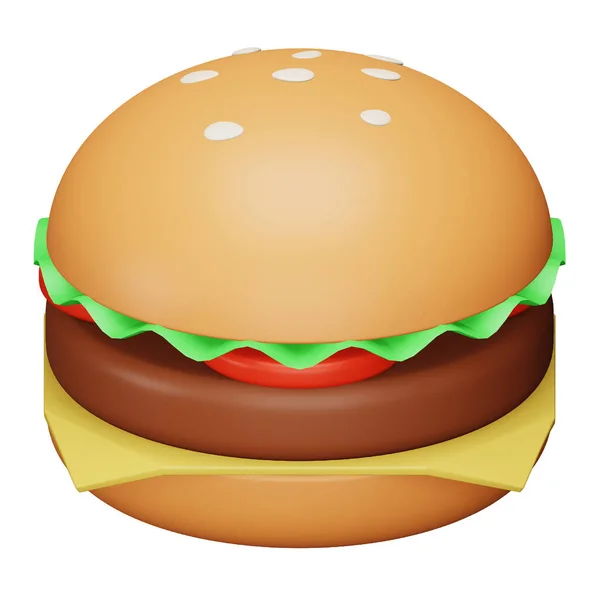 Burger Απόδοση Ισομετρική Εικόνα — Διανυσματικό Αρχείο