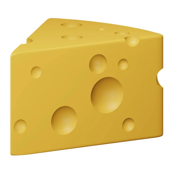 奶酪3D渲染等距图标 — 图库矢量图片