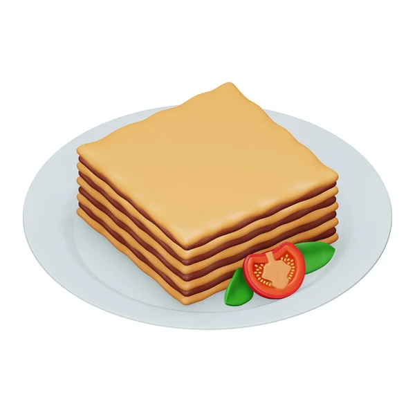 Icona Isometrica Rendering Lasagna — Vettoriale Stock