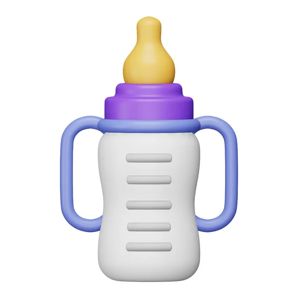 Baby Bottle Rendering Isometric Icon Vector Graphics